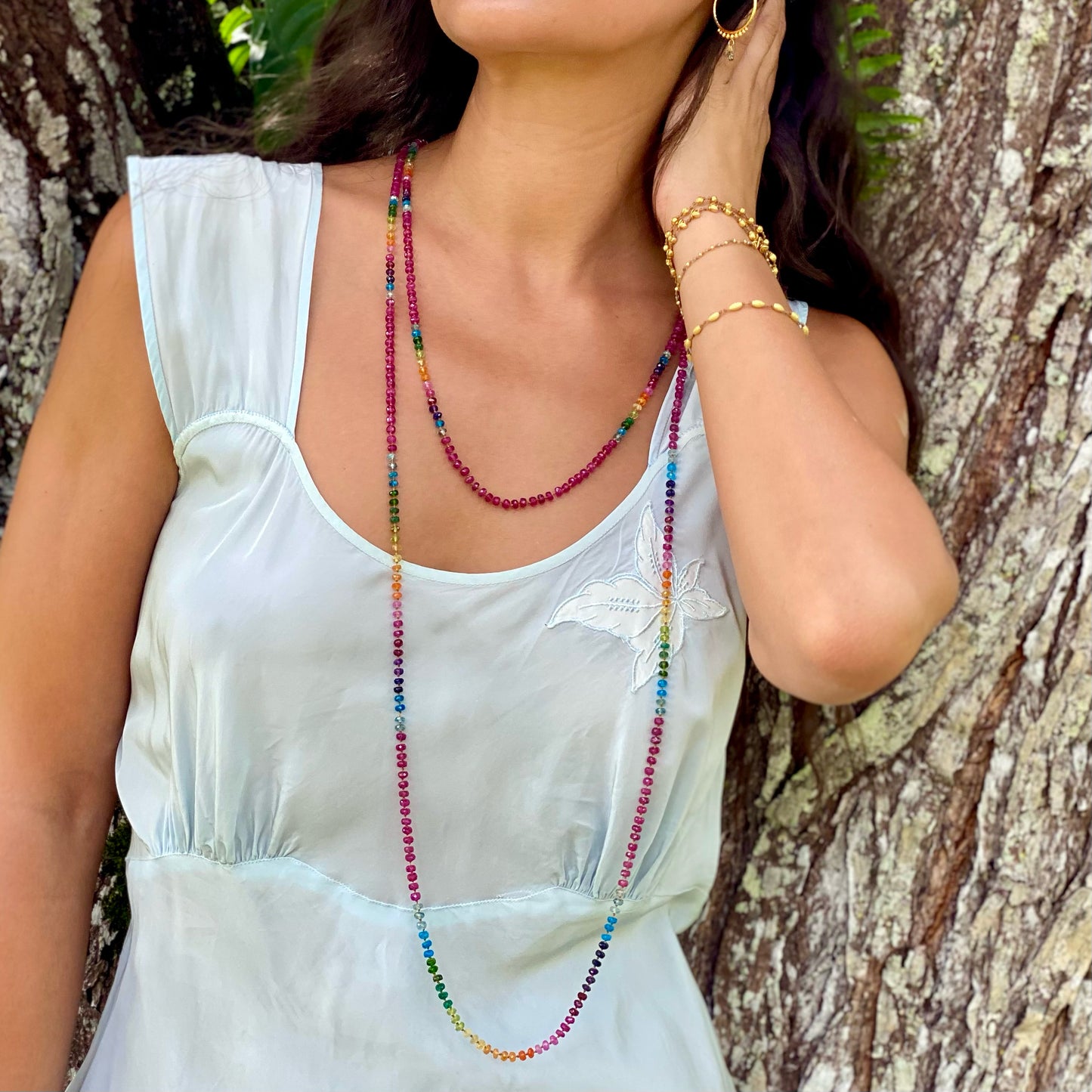 Fuchsia Ruby Rainbow Lei