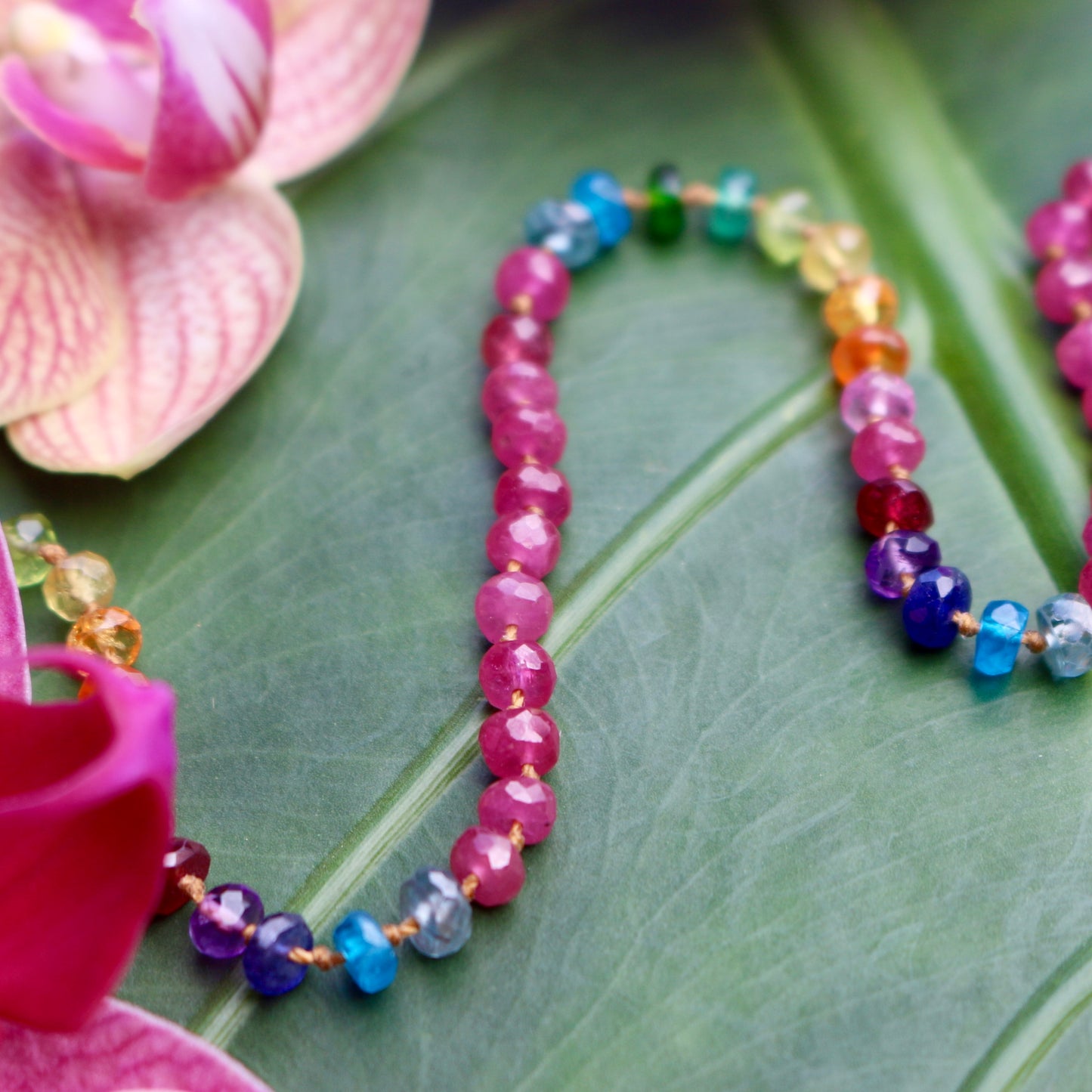 Fuchsia Ruby Rainbow Lei