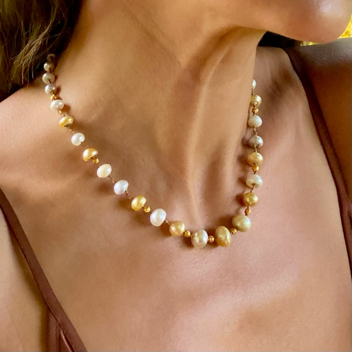 Golden South Sea Pearl Gold Choker – Amalia - Main Image