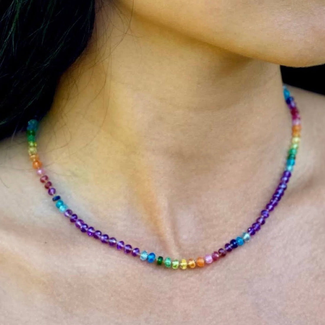 Amethyst Choker Rainbow Lei