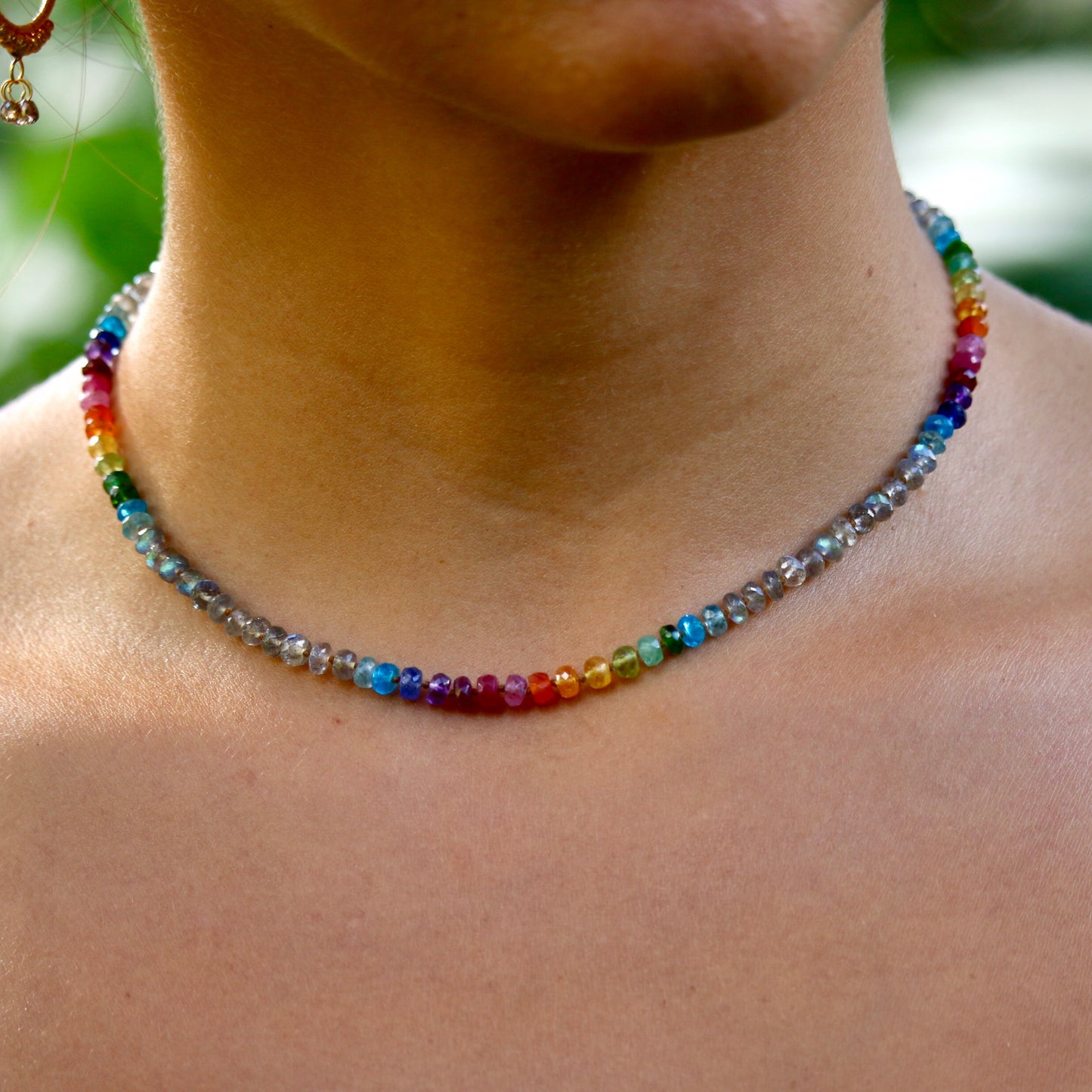 Labradorite Choker Rainbow Lei