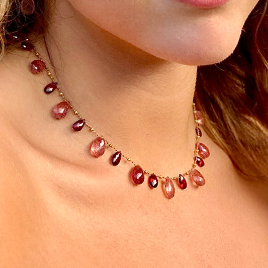 Strawberry Quartz, Garnet & Gold Ali'i