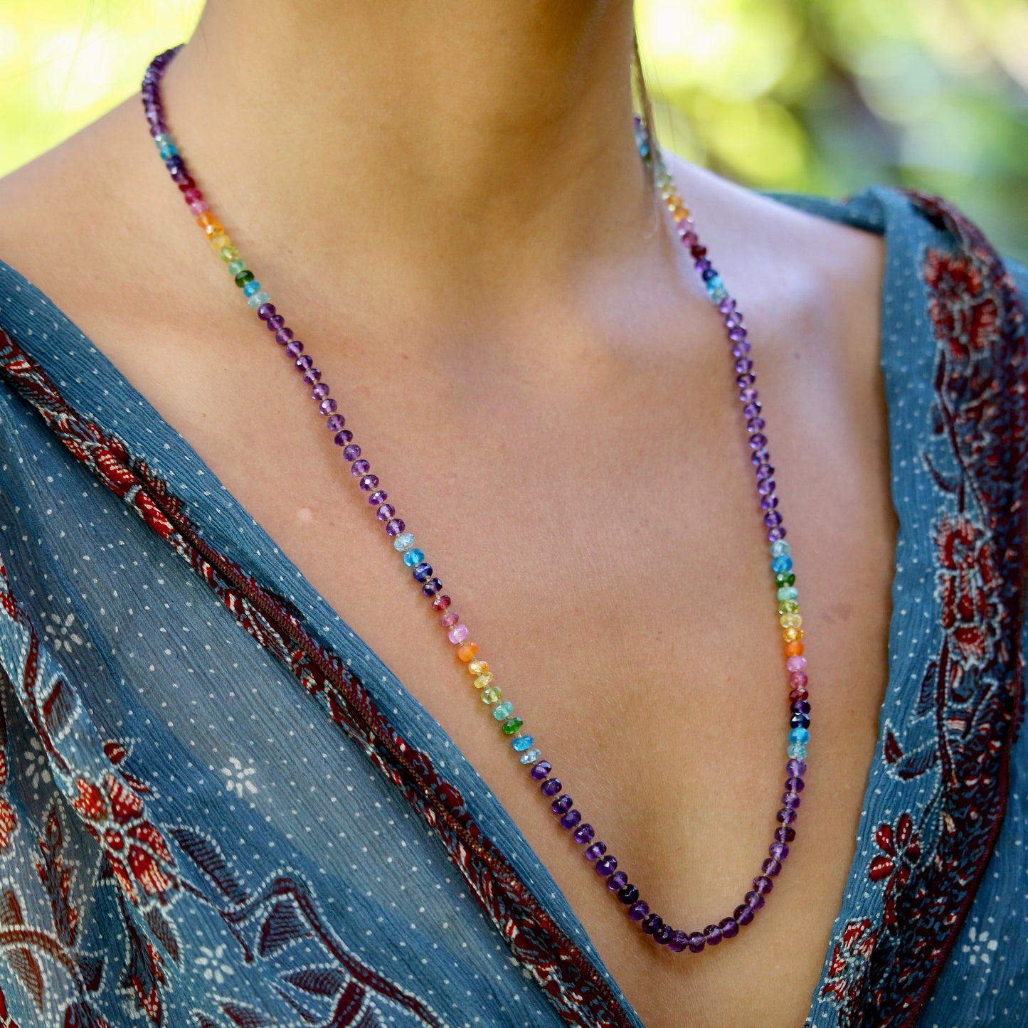 Amethyst Mid Length Rainbow Lei