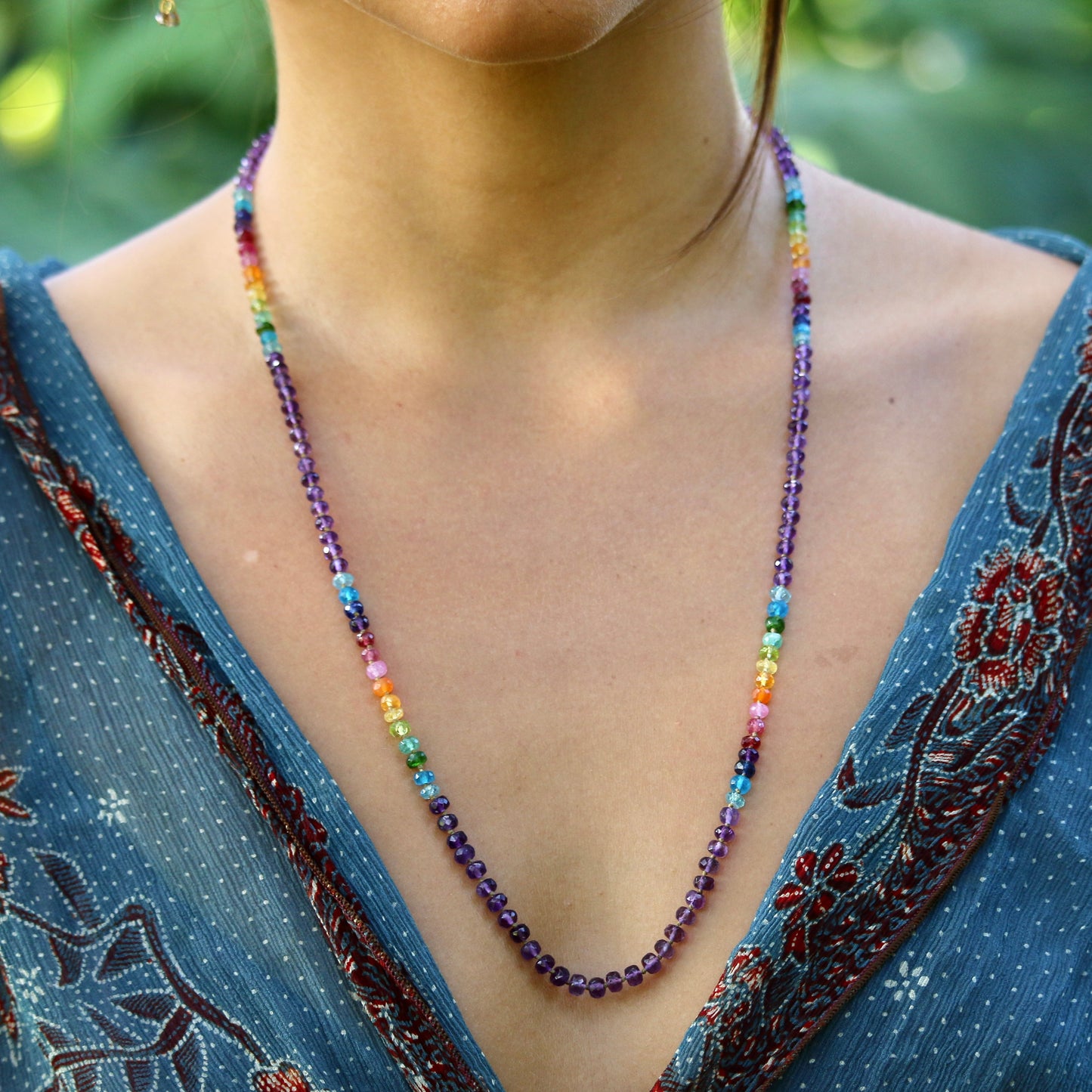 Amethyst Mid Length Rainbow Lei