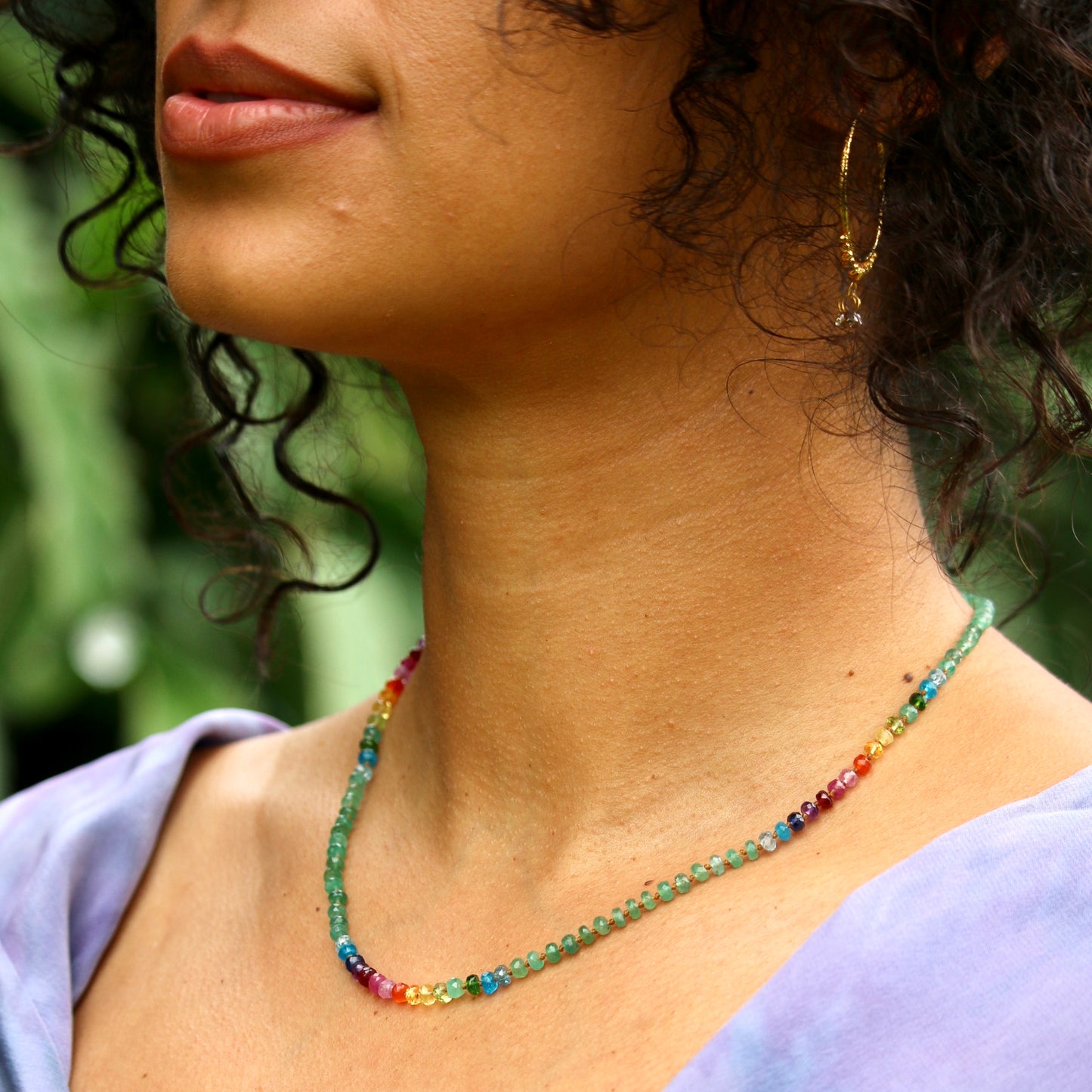 Zambian Emerald Choker Rainbow Lei