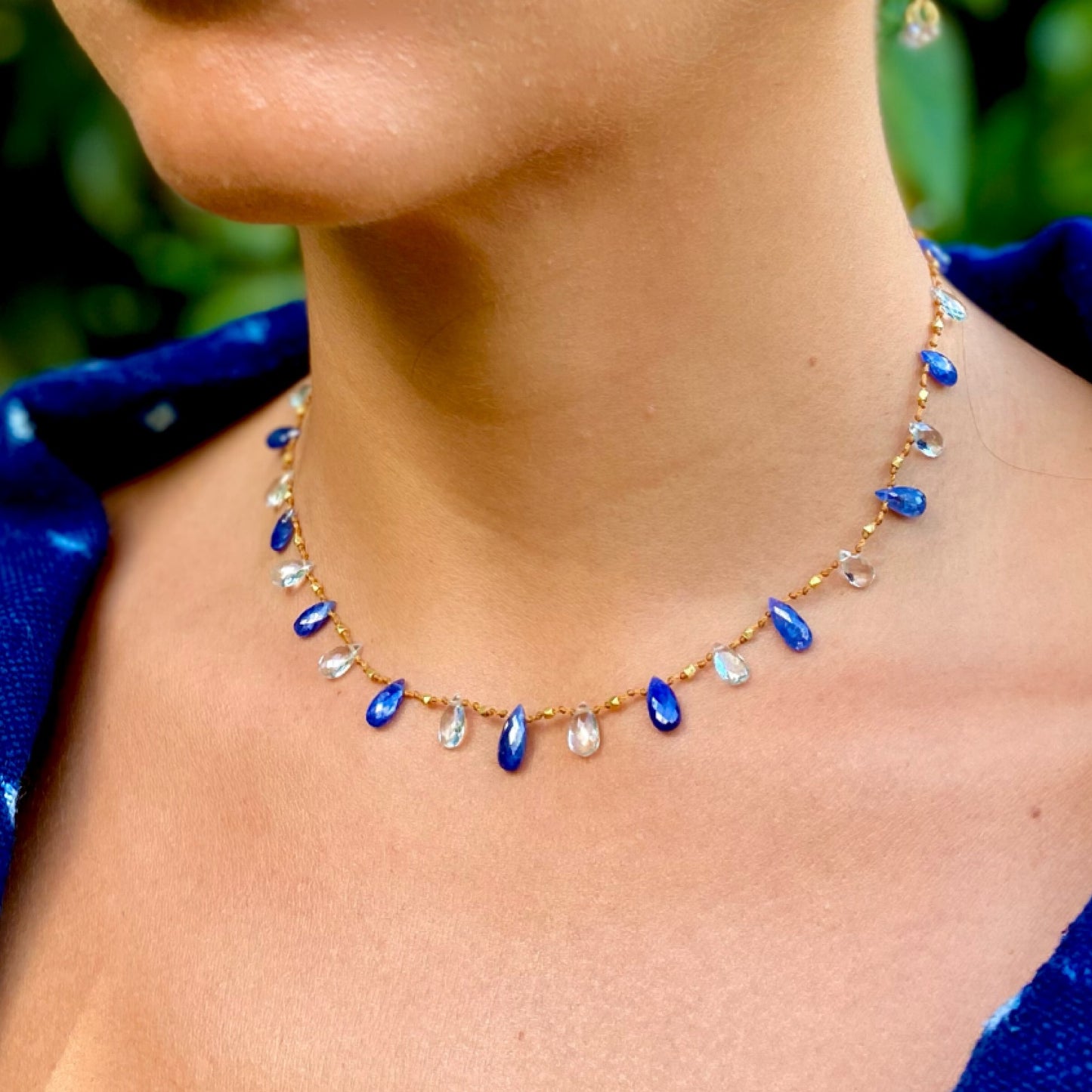 Blue Sapphire, Blue Zircon & Gold Ali'i