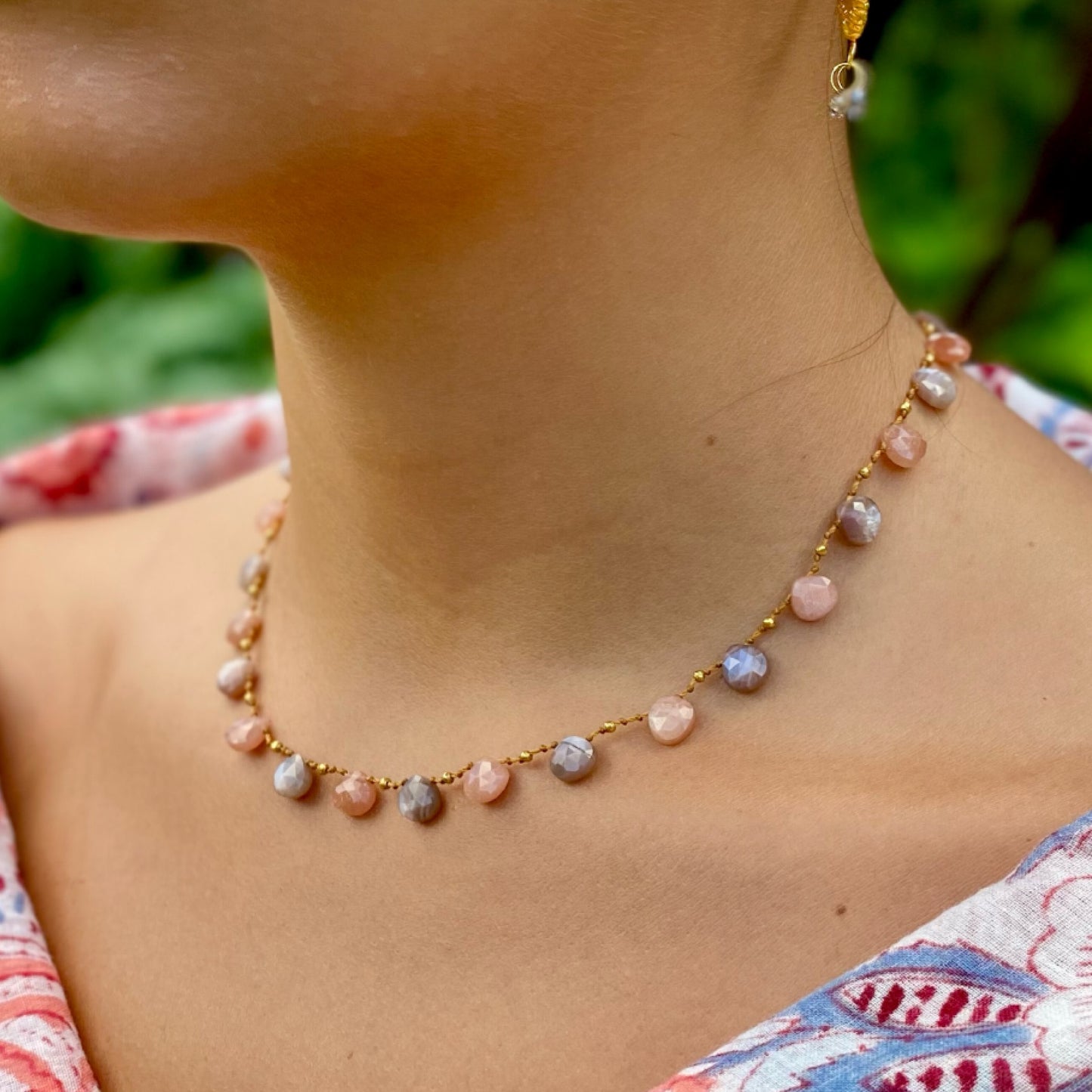 Peach & Chocolate Moonstone & Gold Ali'i