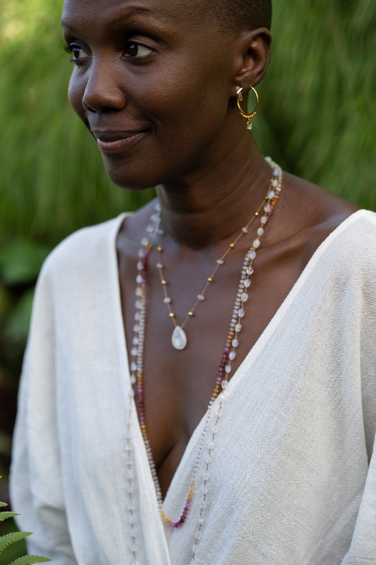 Moonstone Drop Lei