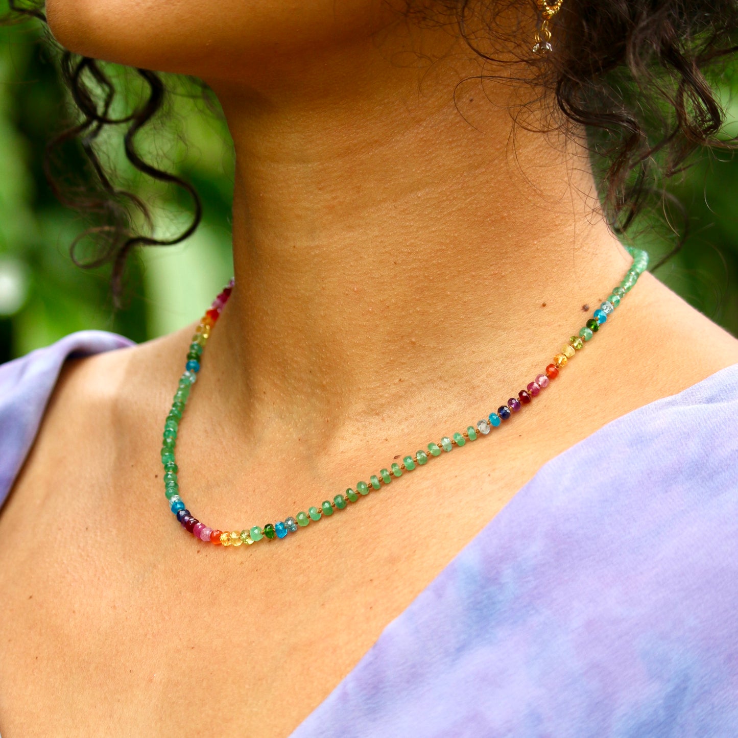 Zambian Emerald Choker Rainbow Lei