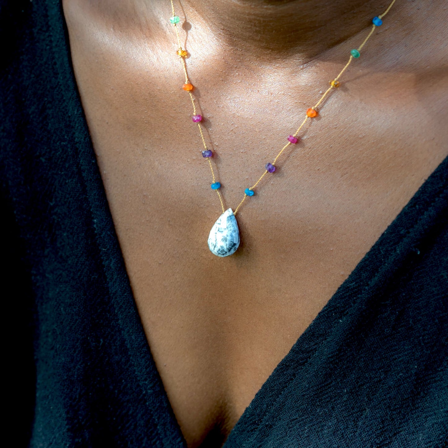 Dendritic Opal Rainbow Drop