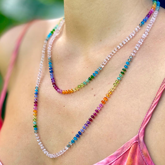 Morganite Rainbow Lei