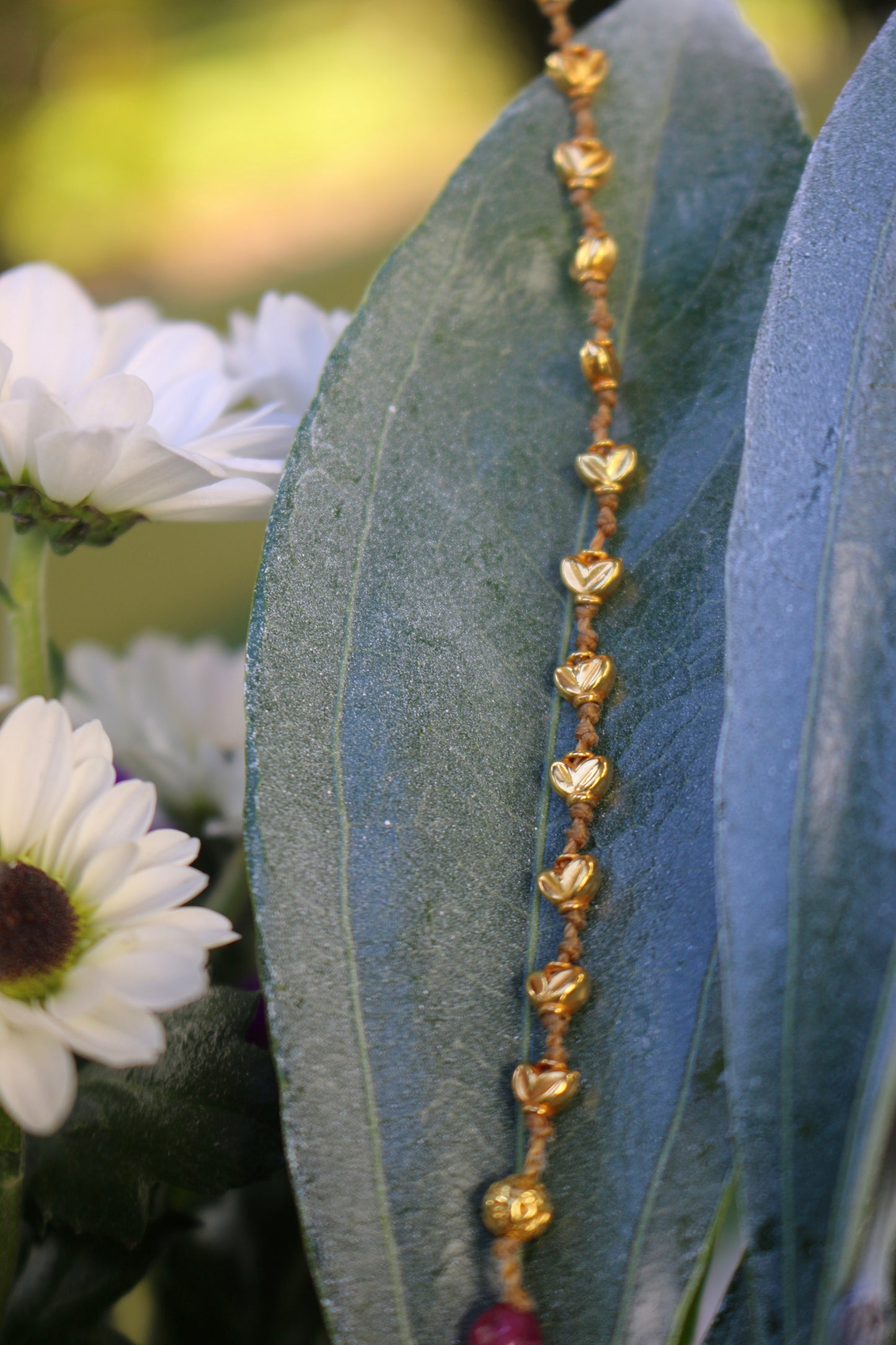 Lotus Hearts Solid Gold Bracelet