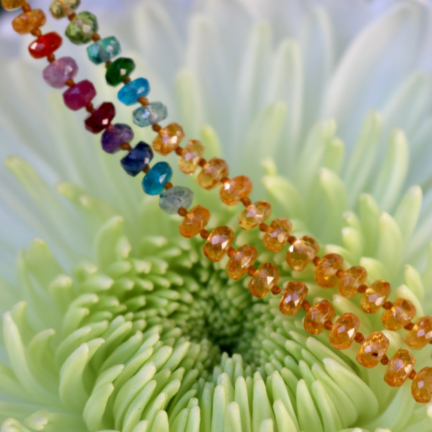 Mandarin Garnet Rainbow Lei