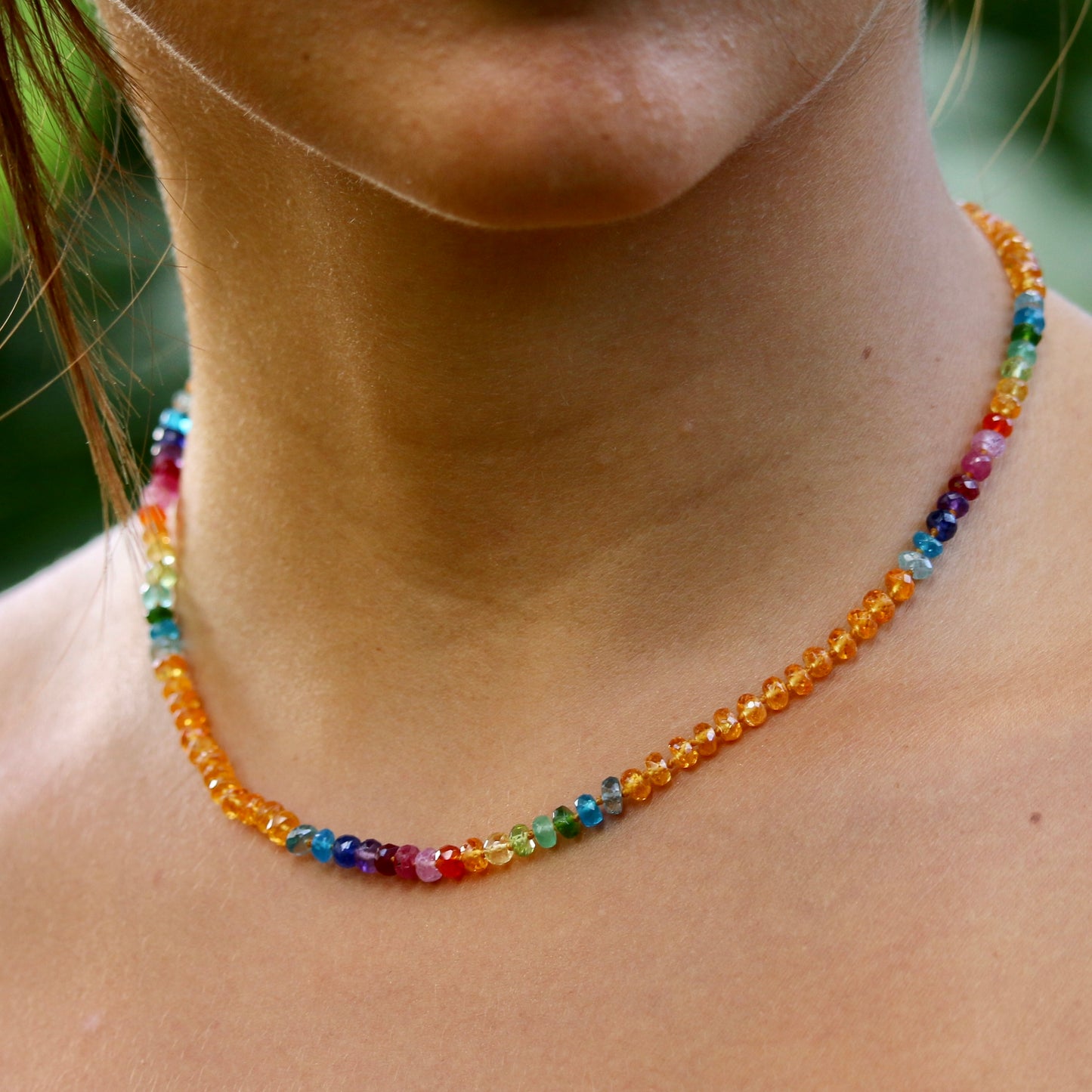 Mandarin Garnet Rainbow Lei