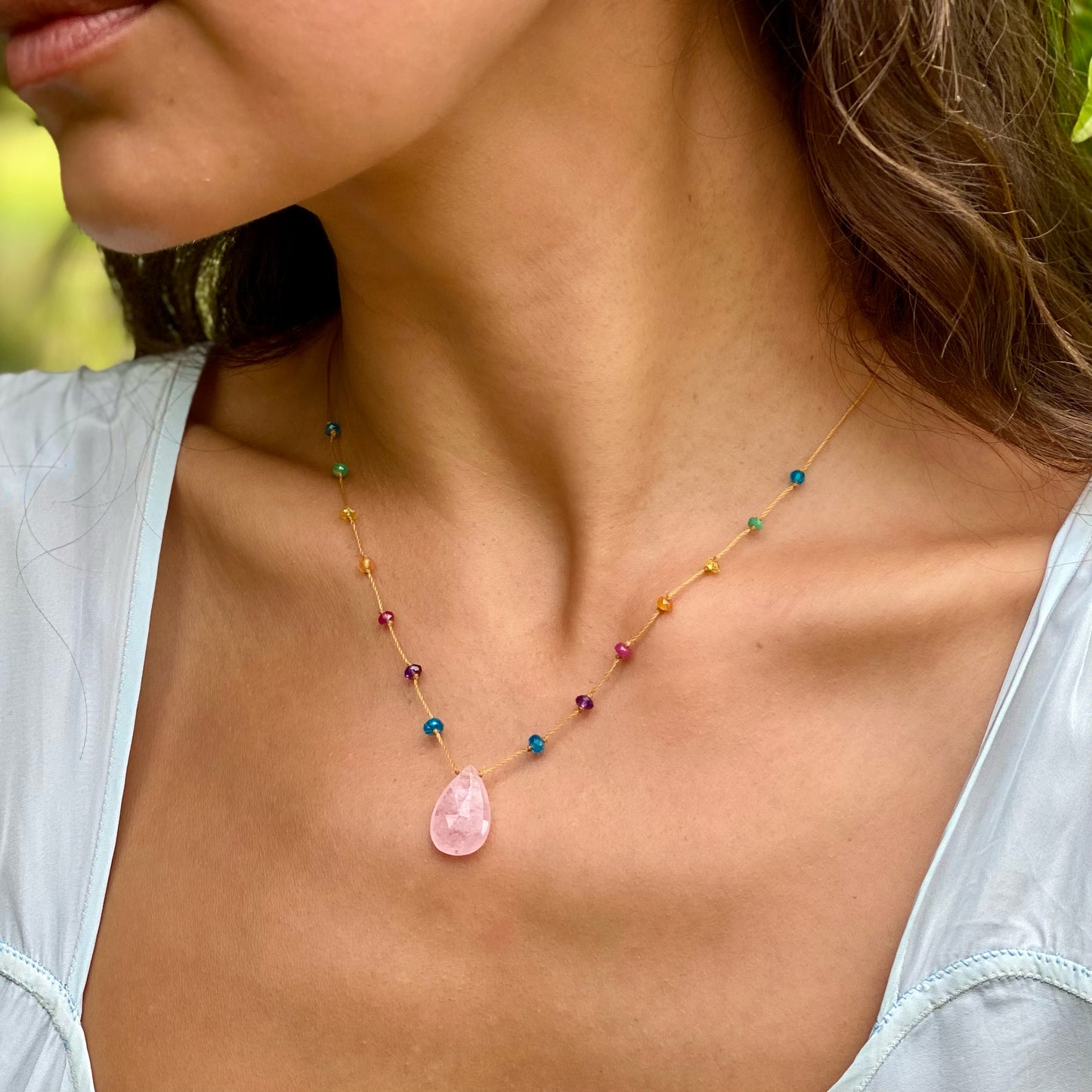 Morganite Rainbow Drop