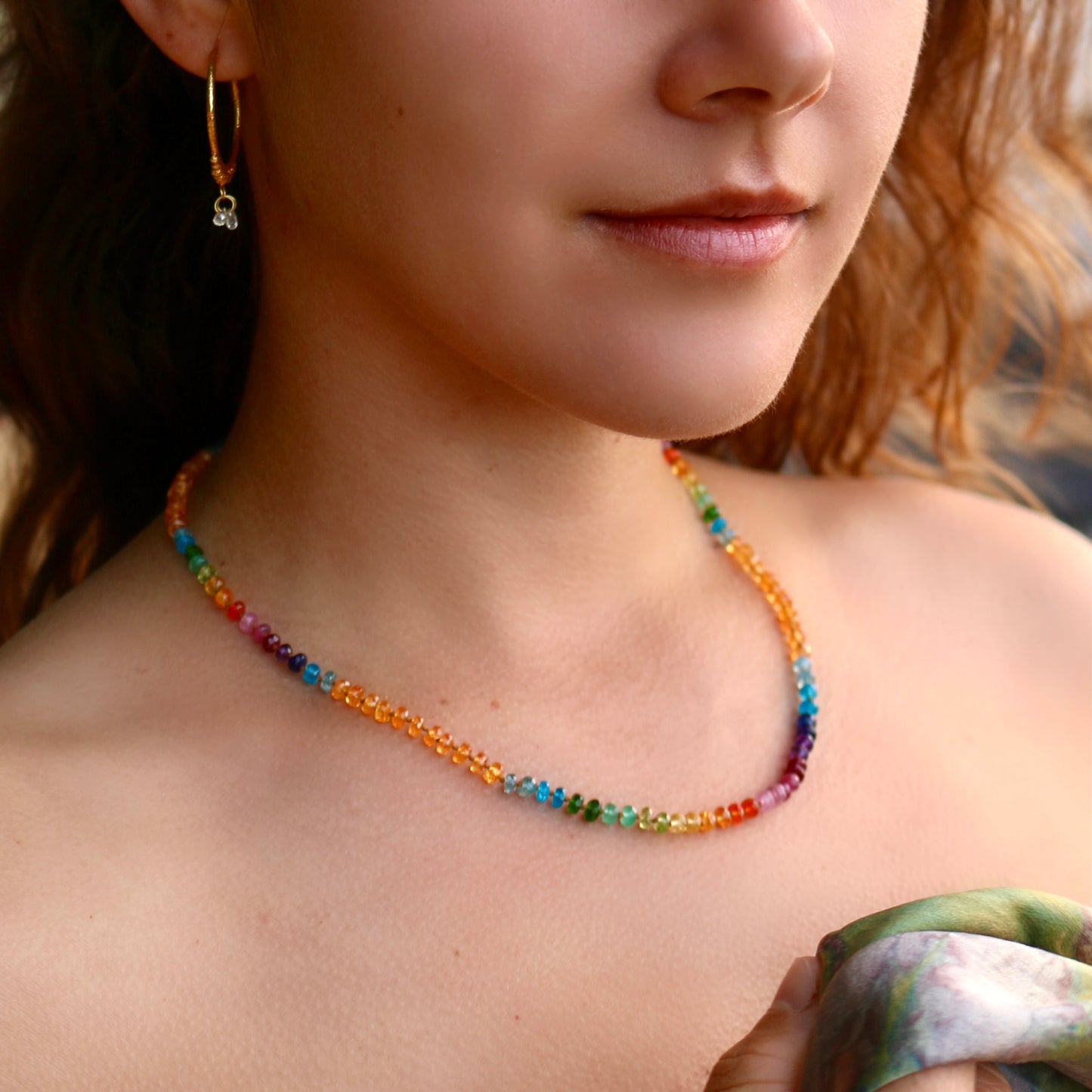 Mandarin Garnet Rainbow Lei