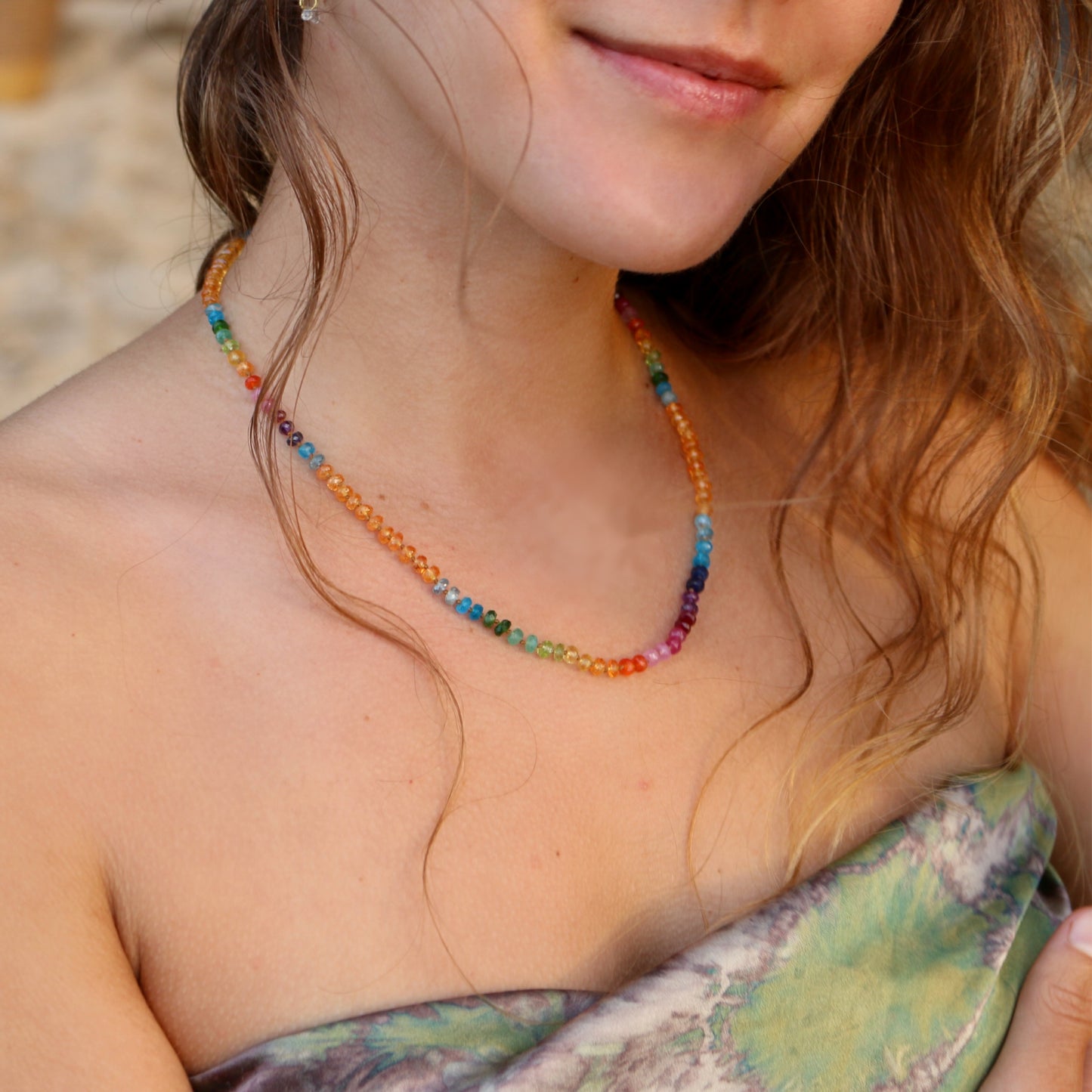 Mandarin Garnet Rainbow Lei