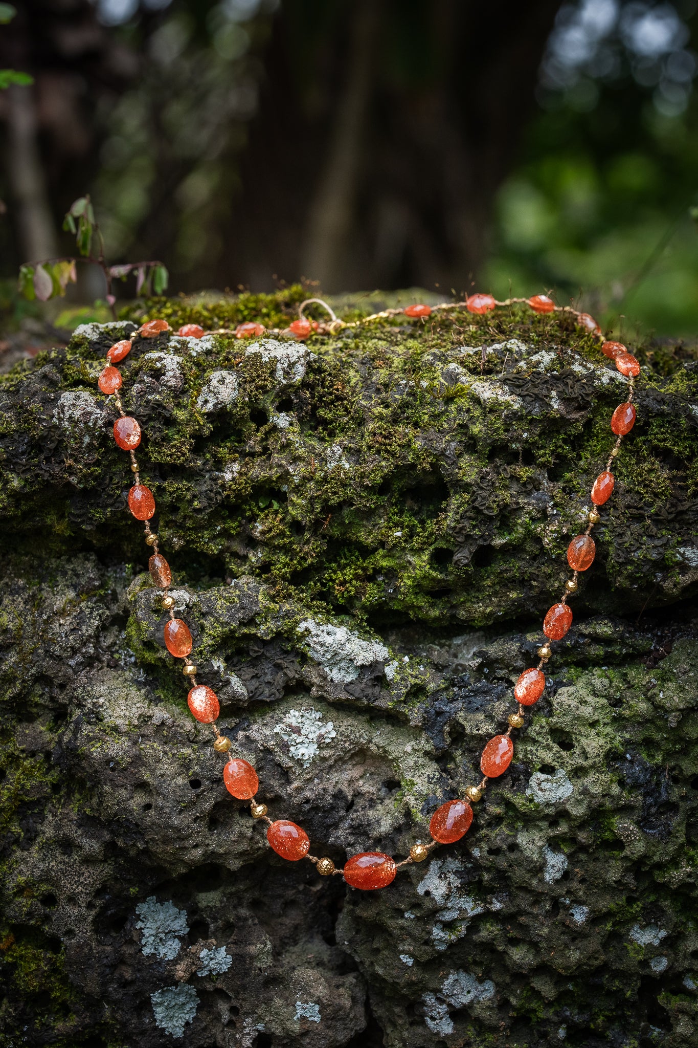 Sunstone & Gold Choker