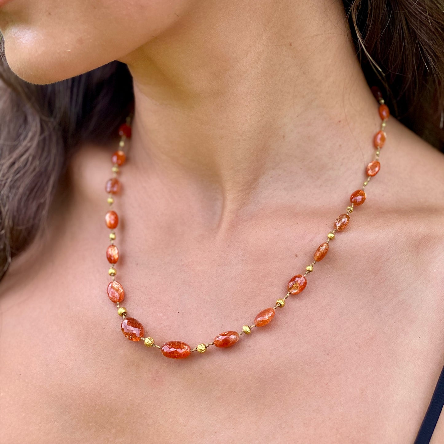 Sunstone & Gold Choker