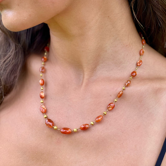 Sunstone & Gold Necklace