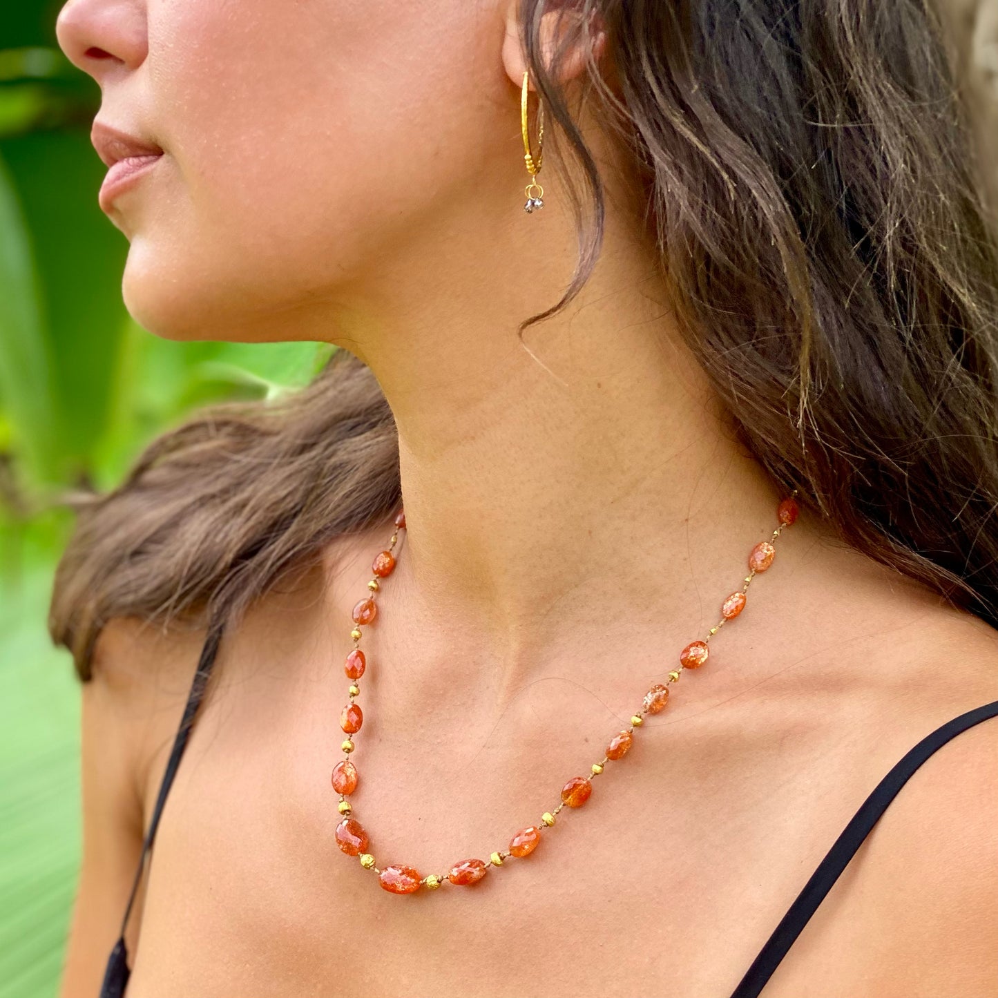 Sunstone & Gold Choker