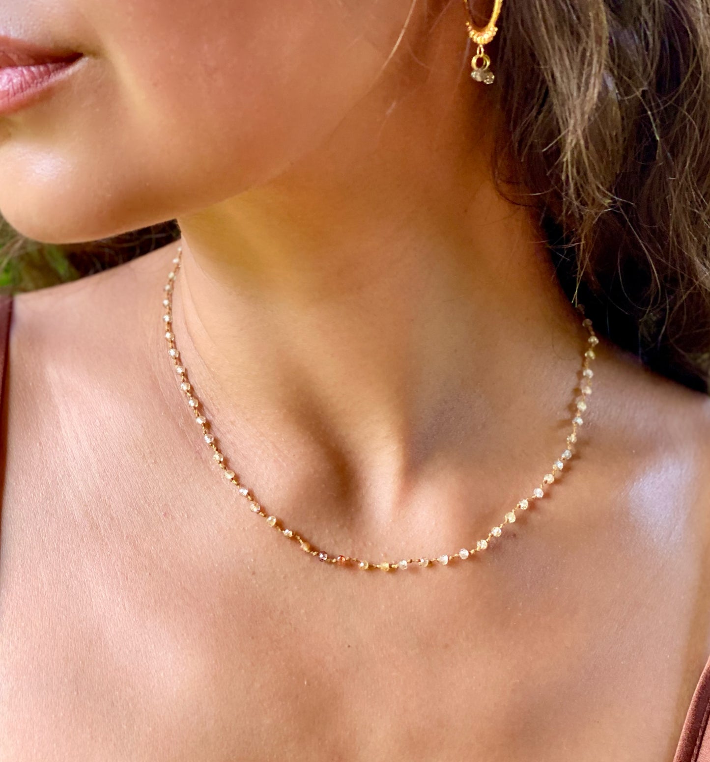 Tiny Golden Zircon Lei