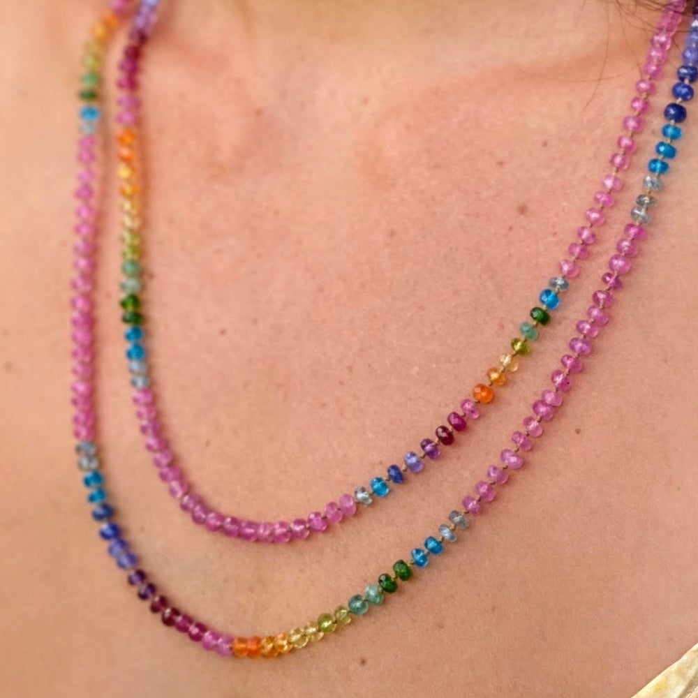 Pink Sapphire Rainbow Lei