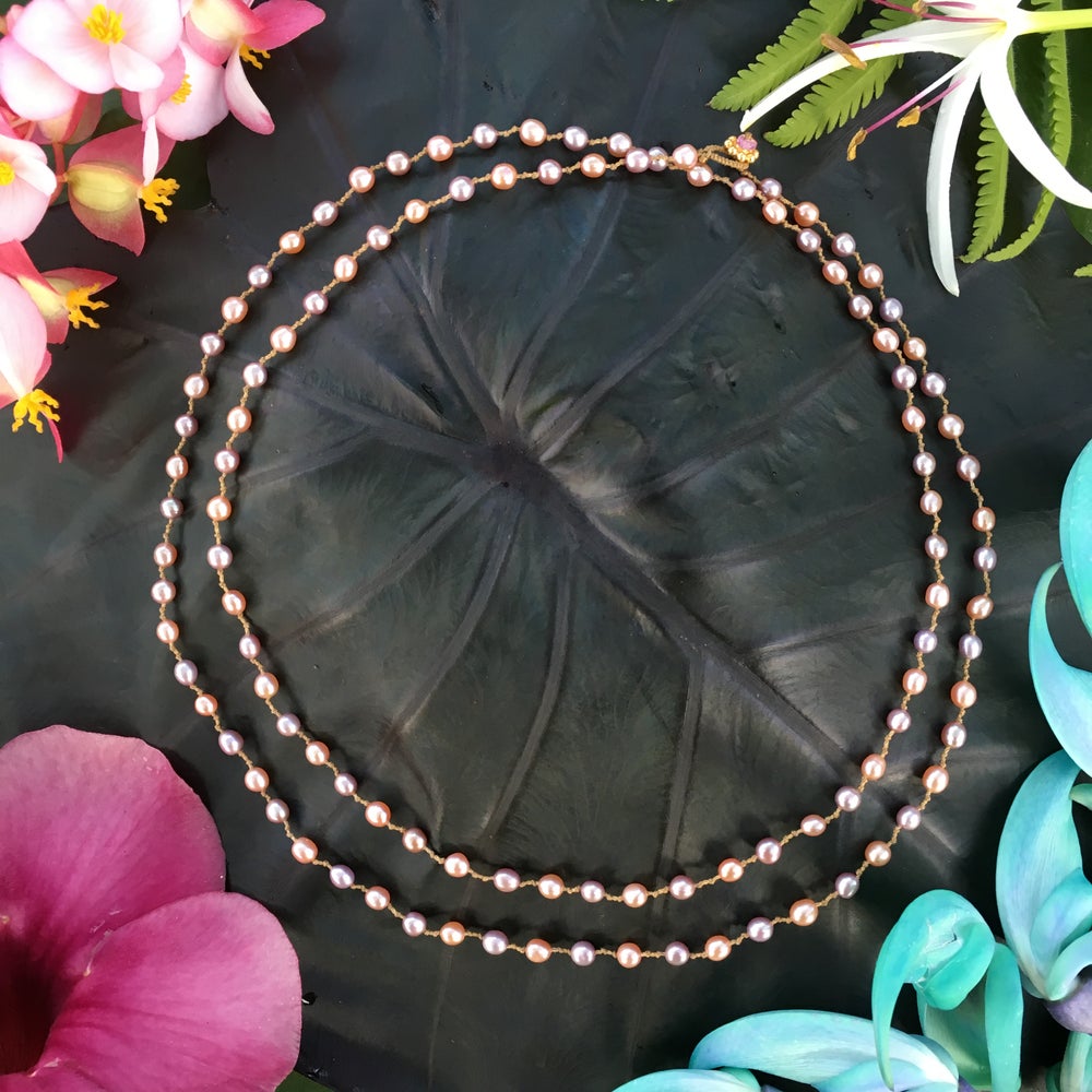 Pink and Lavender Pearl Mala