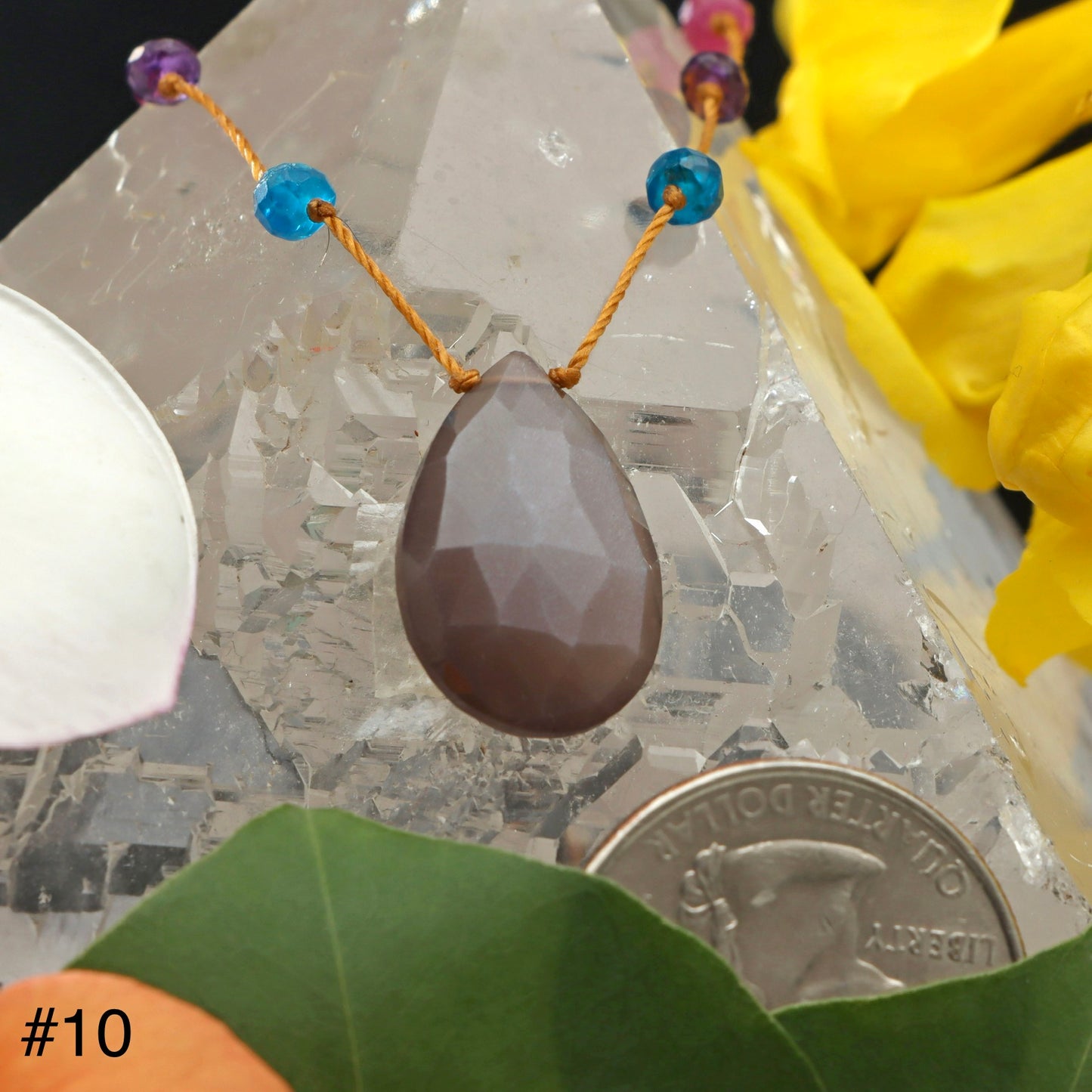 Chocolate Moonstone Rainbow Drop