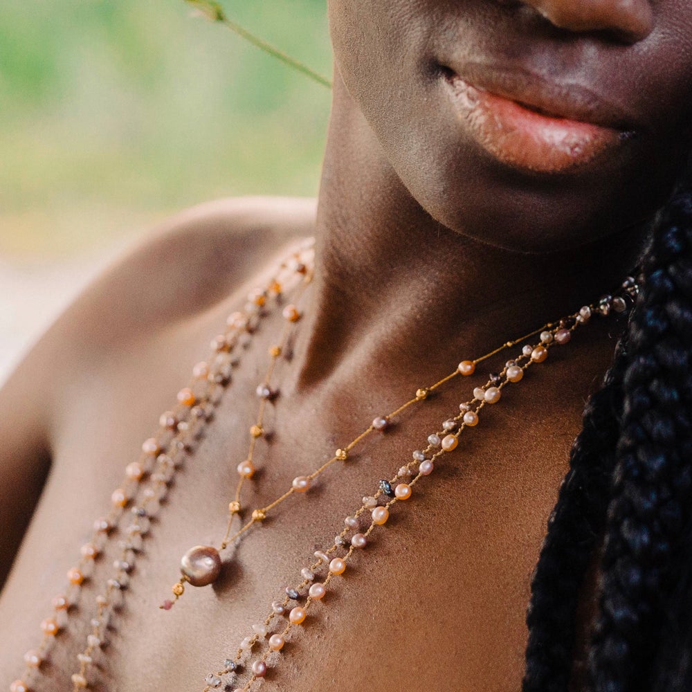 Pink and Lavender Pearl Mala