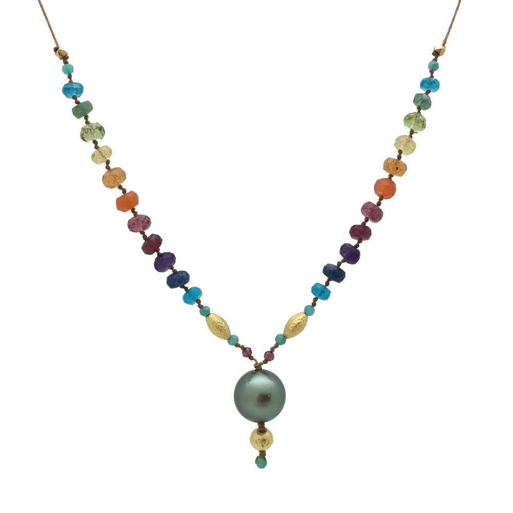 Tahitian Black Pearl & Gold Rainbow Mana