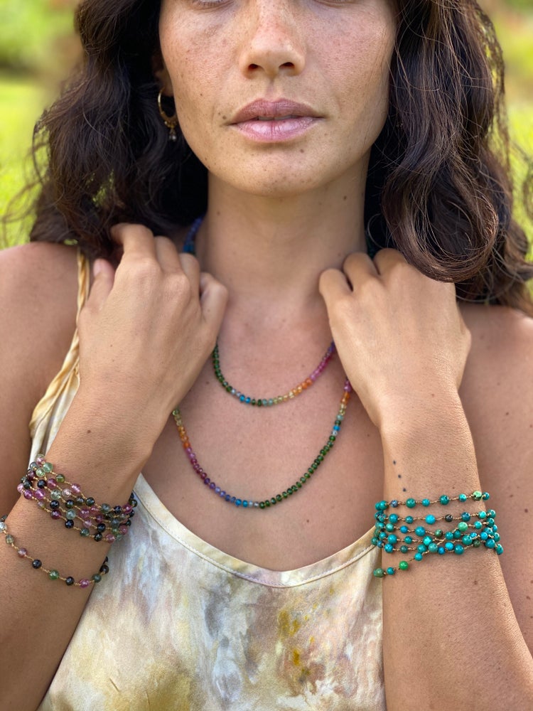 Forest Green Chrome Diopside Rainbow Lei
