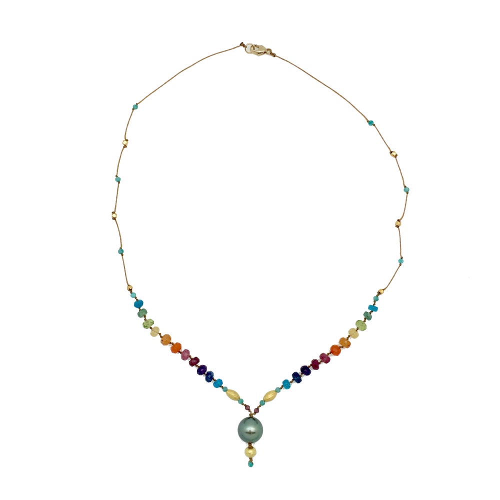 Tahitian Black Pearl & Gold Rainbow Mana