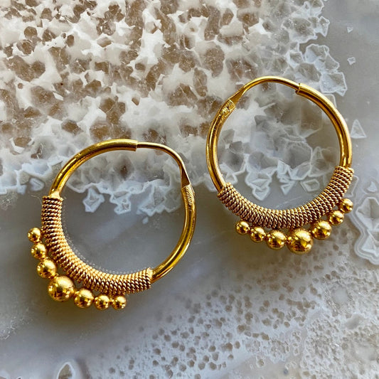 Plain Golden Hoops, Medium (21MM)