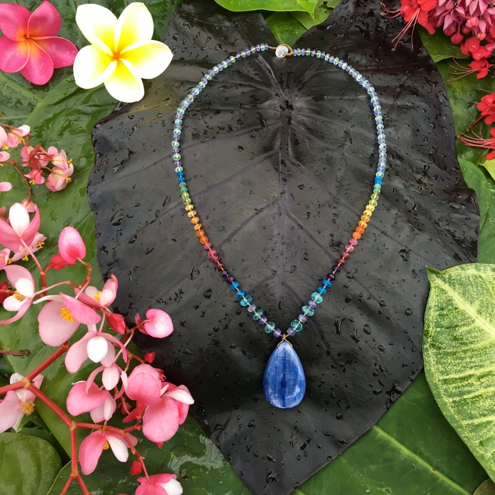 Blue Kyanite Ocean with Zircon & Tanzanite Rainbow Mana