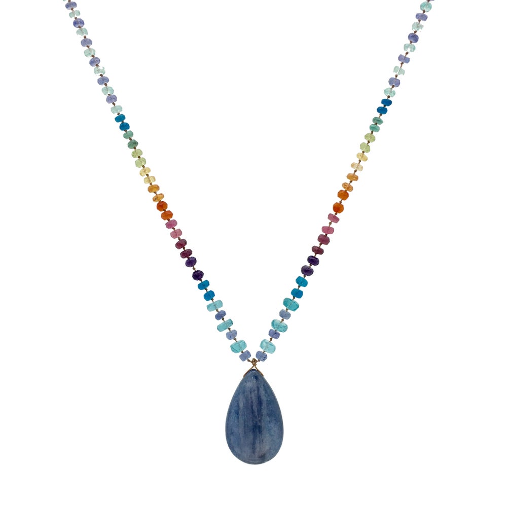 Blue Kyanite Ocean with Zircon & Tanzanite Rainbow Mana
