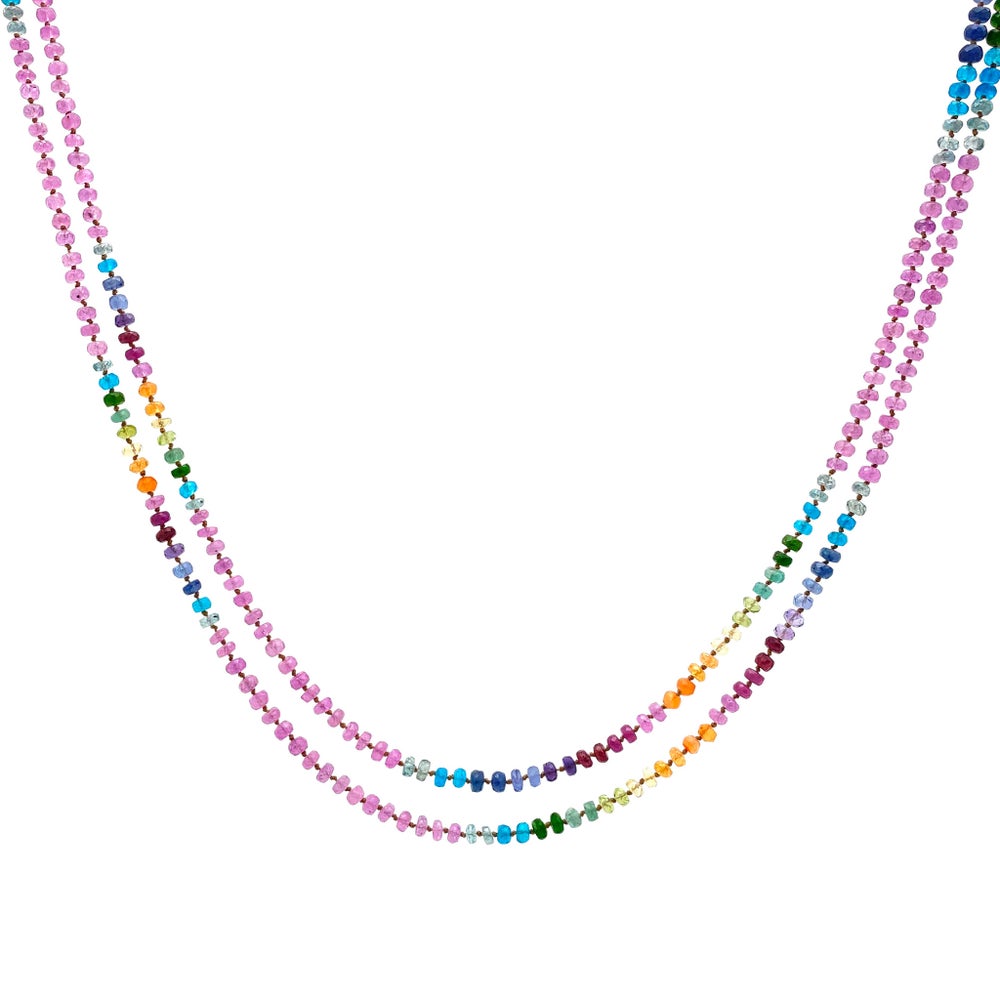 Pink Sapphire Rainbow Lei