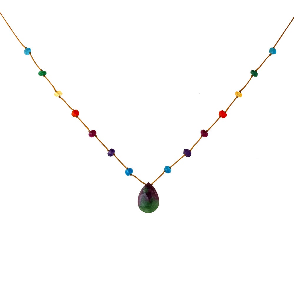 Ruby Zoisite Rainbow Drop