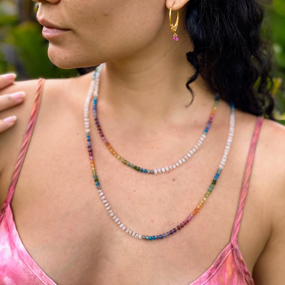 Morganite Rainbow Lei
