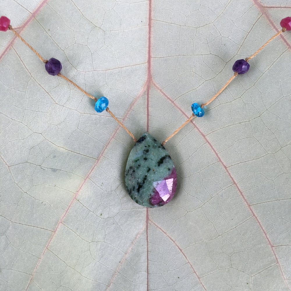 Ruby Zoisite Rainbow Drop