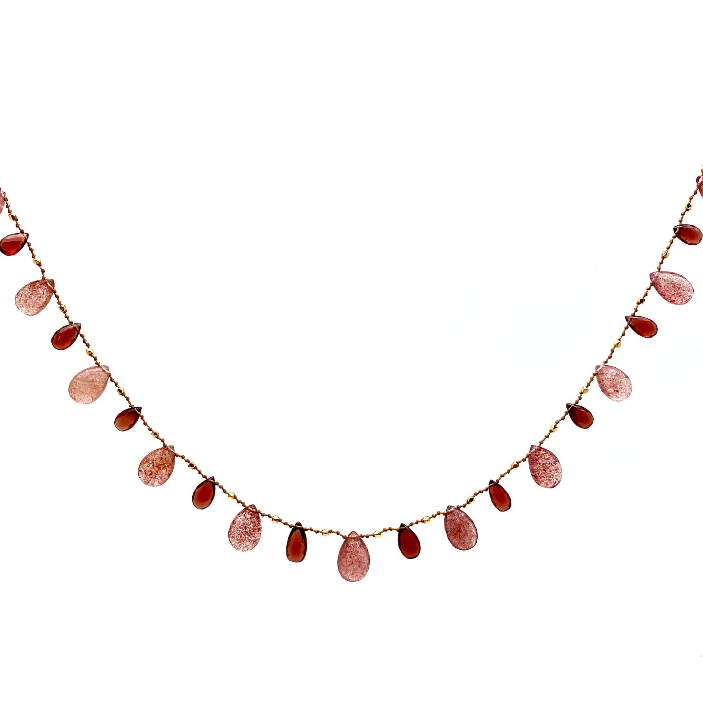 Strawberry Quartz, Garnet and Gold Ali'i