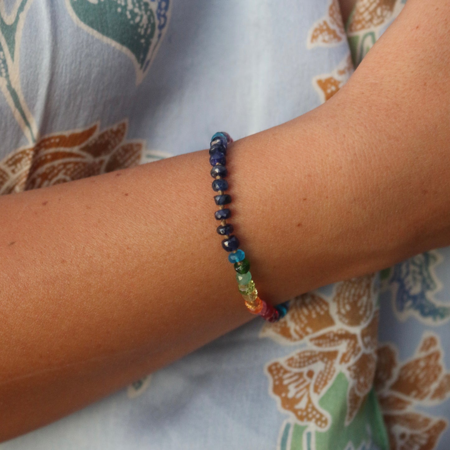 Midnight Sapphire Rainbow Bracelet