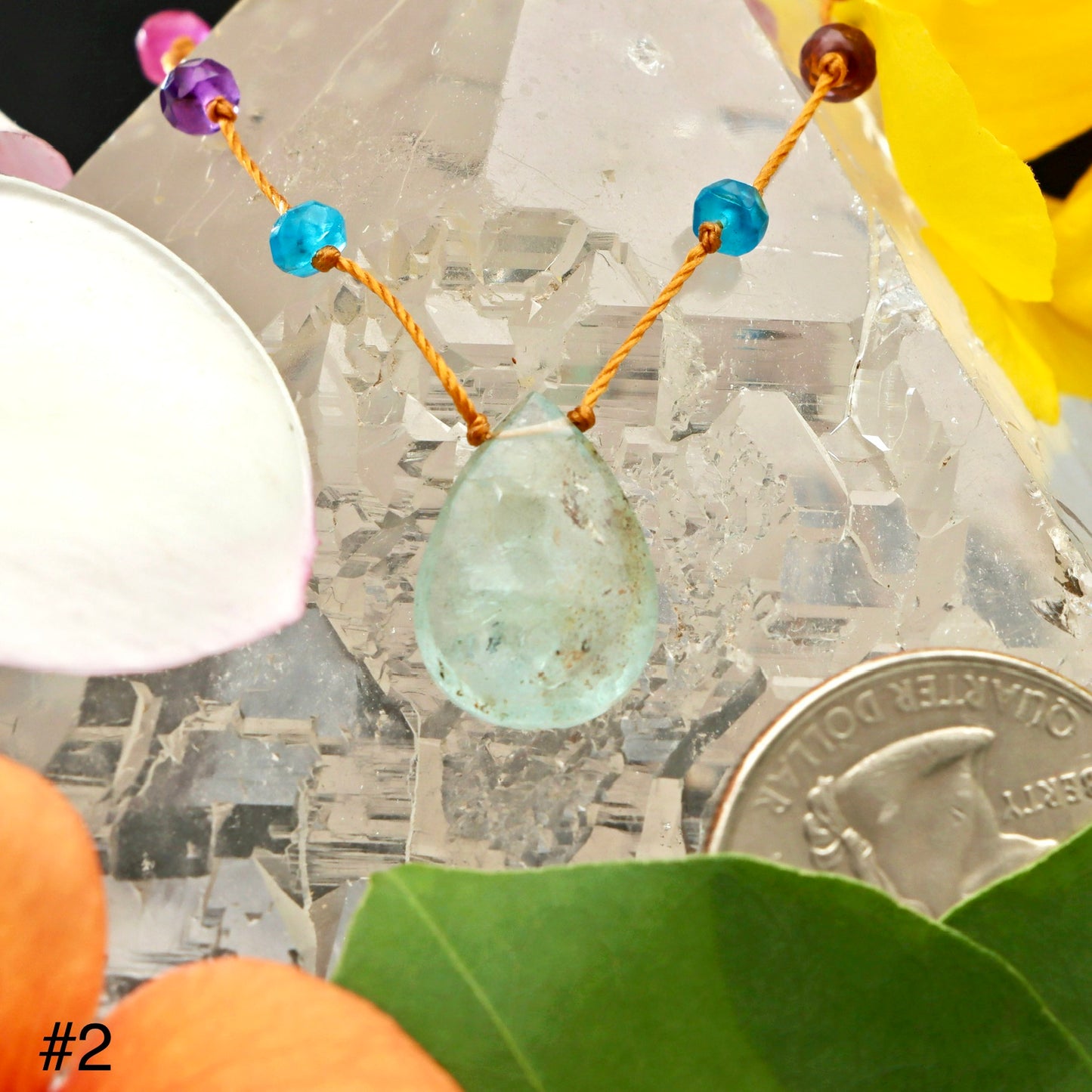 Moss Aquamarine Rainbow Drop