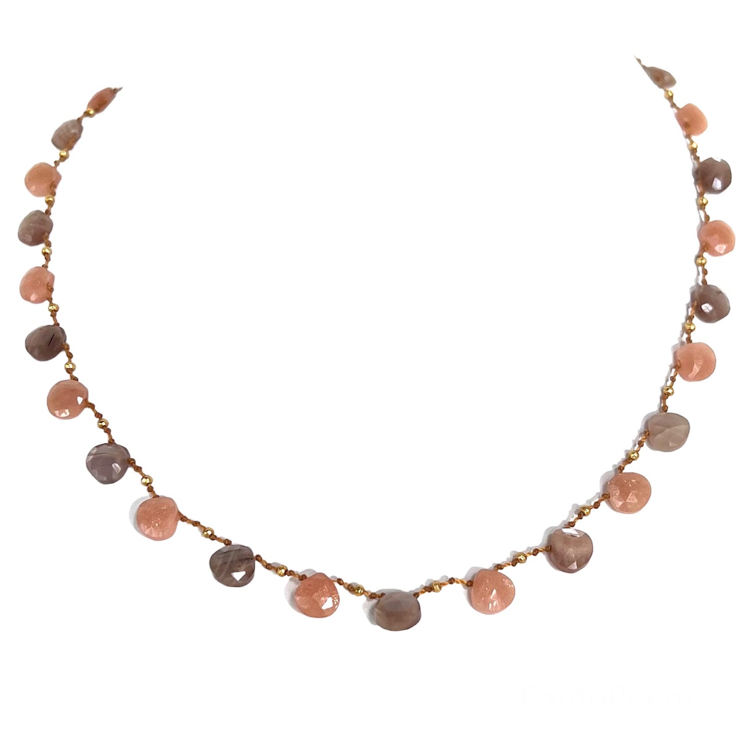 Peach & Chocolate Moonstone & Gold Ali'i