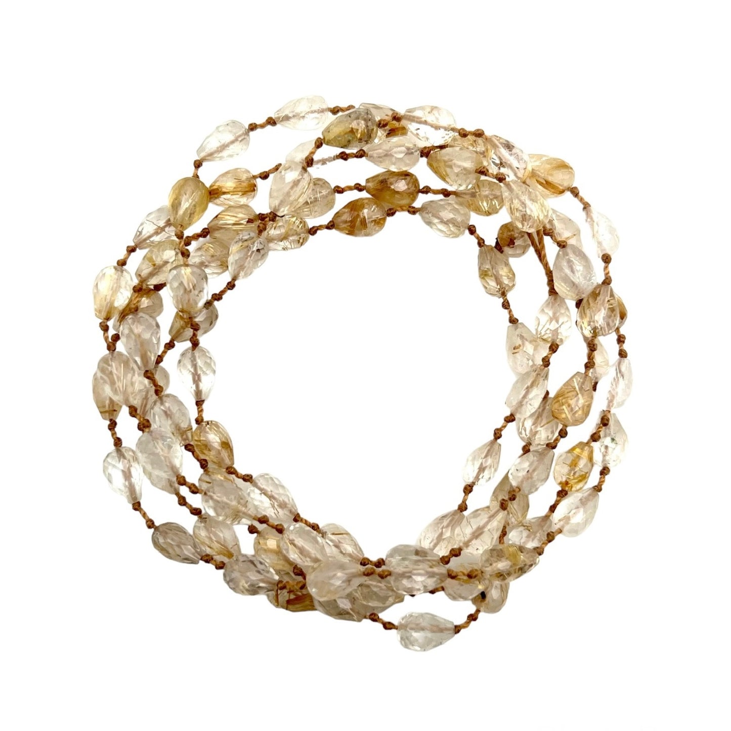 Rutilated Quartz Drop Lei
