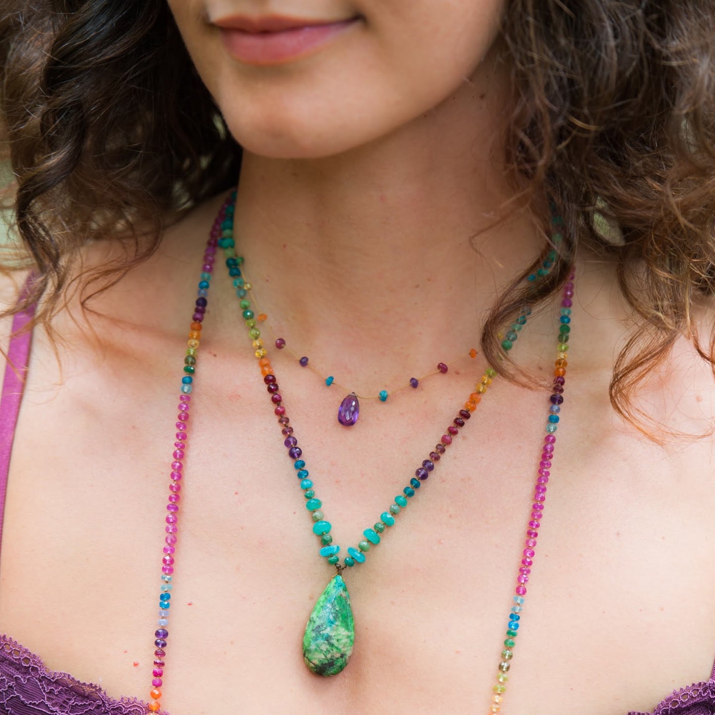 Amethyst Rainbow Drop