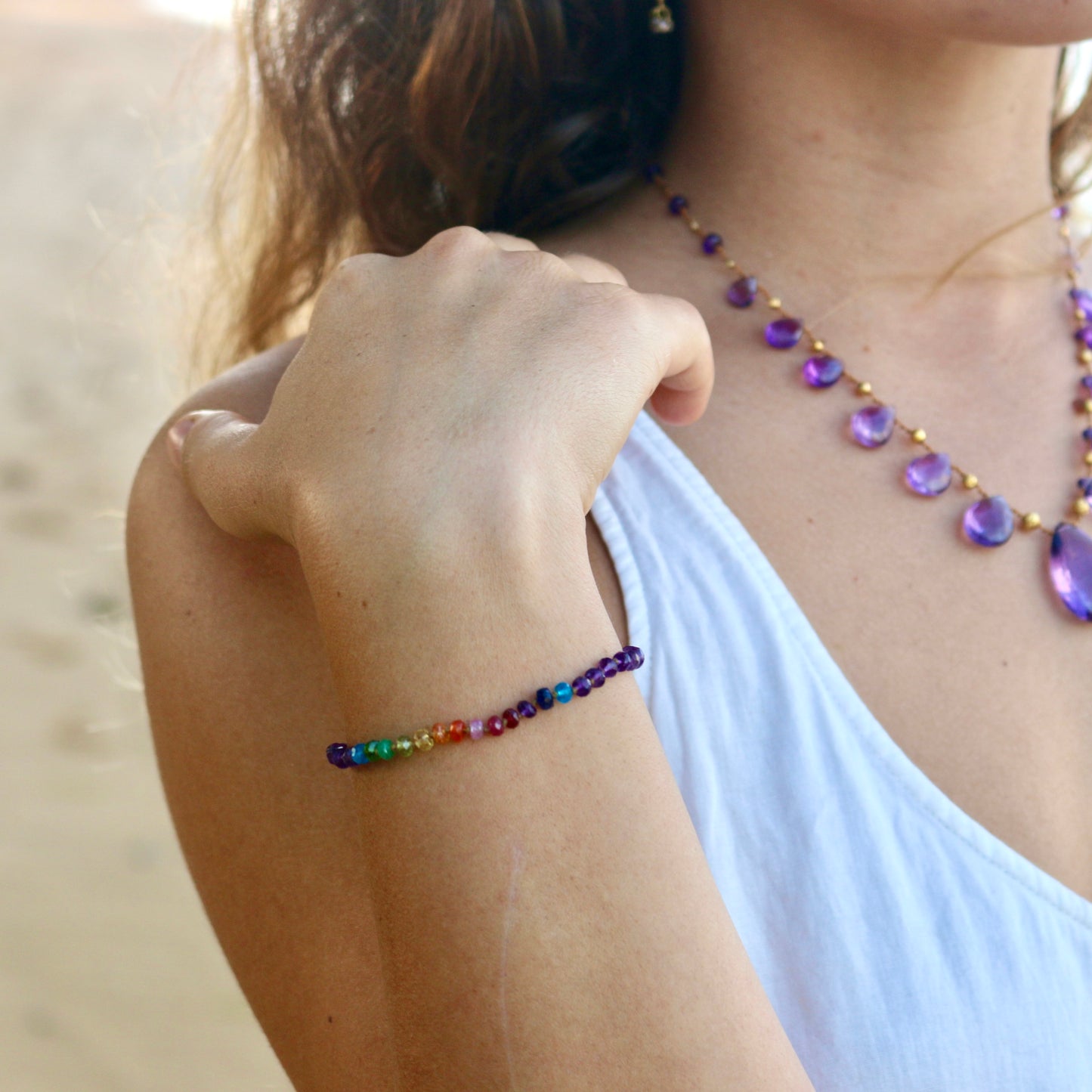 Amethyst Rainbow Bracelet