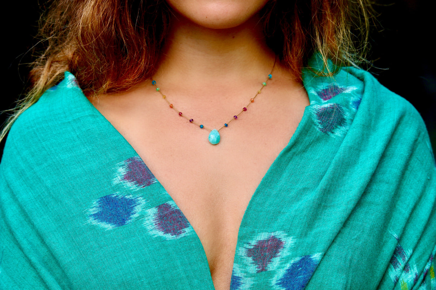 Aqua Amazonite Rainbow Drop