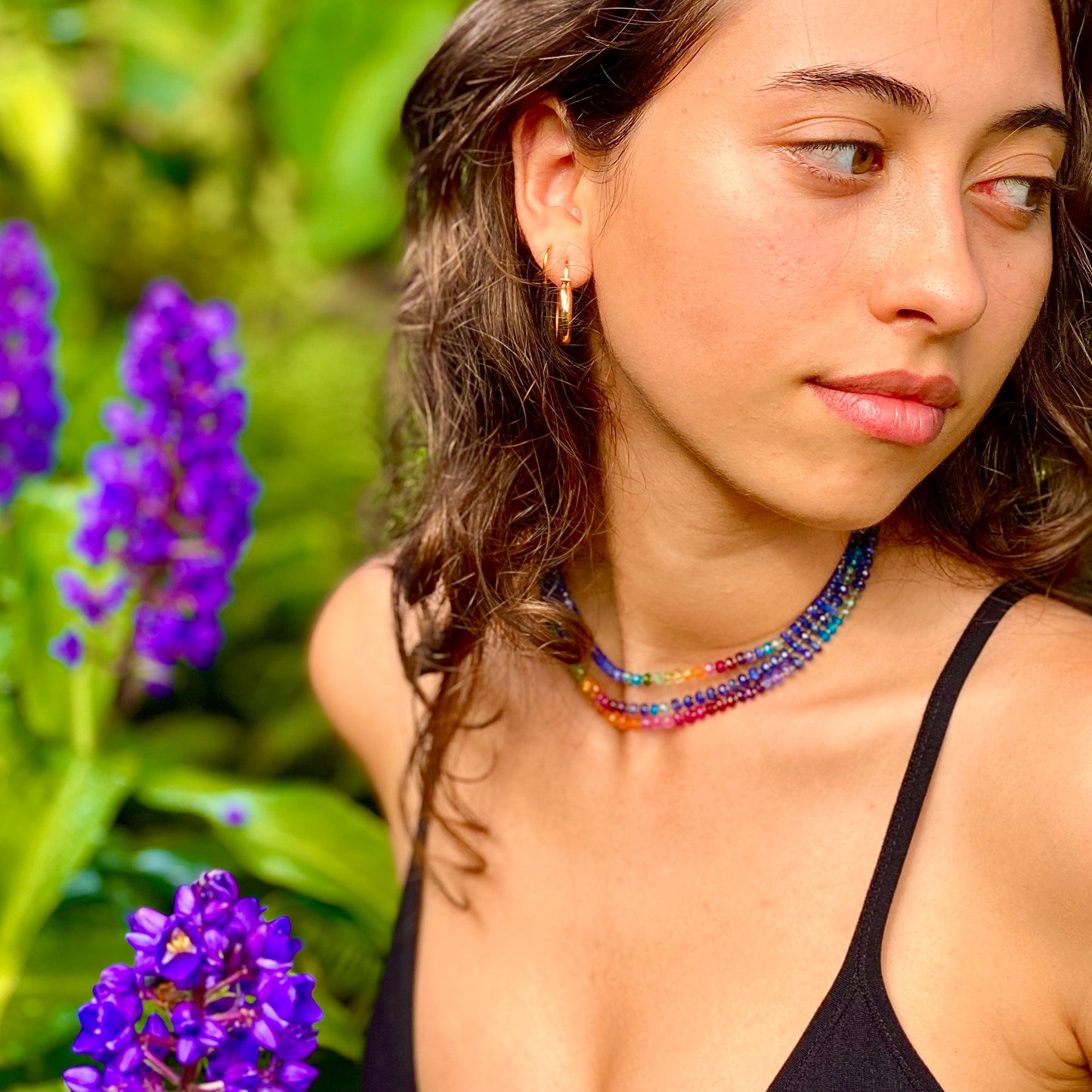 Midnight Sapphire Rainbow Lei