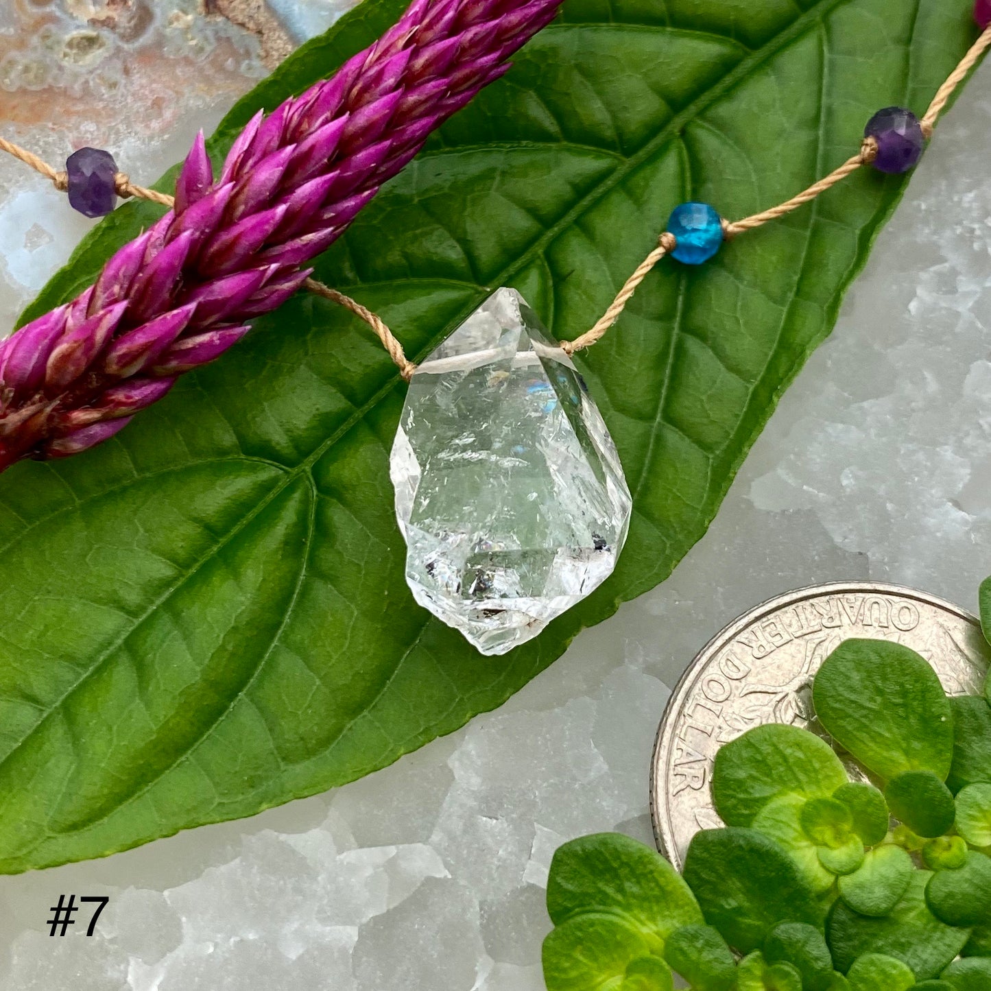 Herkimer Diamond Rainbow Drop